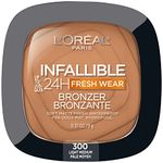 L’Oréal Paris Infallible Up to 24H Fresh Wear Bronzer, Longwear Soft Matte Finish, Waterproof & Heatproof, 300 Light Medium, 0.31 oz