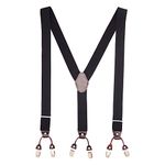 The Tie Hub Solid Y-Back Clip-On Suspender for Men (The Tie Hub Booster Black Y-Back Clip On Suspender for Men)