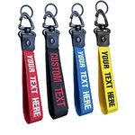 Customzied Keychain,Personalized Wrist Lanyards with Key Ring Car Key Chain Clip Nylon Webbing Buckle for key,Tactical Backpack