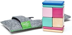 8 Piece Tegu Pocket Pouch Magnetic Wooden Block Set, Blossom