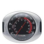 Taylor Pro Oven Thermometer, Hanging Clip and Stand, Easy Grip, Stainless Steel, 100°F to 600°F Range