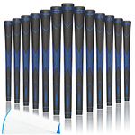 Champkey Traction-X Golf Grips Set of 13(5 Oz Solvent,Hook Blade,15 Tapes & Vise Clamp Available)-Choose Between 13 Grips & All Repair Kits and 13 Grips & 15 Tapes (Black&Blue(15 Tapes Included),S)