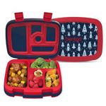 Bentgo Kids Prints (Space Rockets) - Leak-Proof, 5-Compartment Bento-Style Kids Lunch Box - Ideal Portion Sizes for Ages 3 to 7 - BPA-Free and Food-Safe Materials