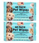 Multi Pack of Pet Grooming Wipes Count Deodorizing & Hypoallergenic Cleaning Wipes for Dogs & Cats All Natural Pet Wipes (120 Wipes)