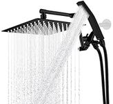G-Promise All Metal 10 Inch Shower Head with 71 Inch Hose, Rain Shower Head with Handheld Spray Combo, Extra Long Hose, Height/Angle Adjustable Extension Arm, 3-Setting Diverter (Matte Black)