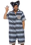 Leg Avenue Men's Big Bad Wolf Jumpsuit Adult Costumes, Grey, X-Large(UK 16-18)