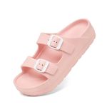 Platform Sandals for Women,Adjustable Buckles Plat Sandals,Comfort Slides with Arch Support,Lightweight Slip-On Sandals for Ladies,Women Summer Essential Beach Home,Sandale Plateforme Pour Femme