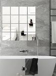 Bnezz -16 Big Square Silver Mirror for Wall Stickers Large Size (15x15) Cm Acrylic Mirror Wall Decor Sticker for Bathroom Mirror |Bedroom | Living Room Decoration Items (B-16VeryBigSquareSilver)