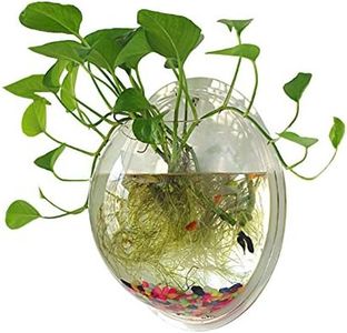 Sweetsea Hanging Wall Mounted 1 Gallon Fish Tank Bowl Aquarium Wall Decor Plant Fish Bubble - Clear (Large)