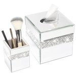 Diamante Mirrored Tissue Box Cover Tissue Box Holder for Dresser Living Room Bedroom Luxury Gift