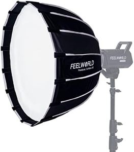 FEELWORLD FSP60 Portable Deep Parabolic Softbox, 60cm 23.6 Inch for FEELWORLD FL125D FL125B FL225D FL225B and Other Bowens Mount Video Studio Light, for Live Streaming, Videography, Photography