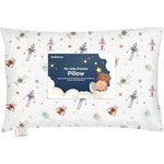 Toddler Pillow with Pillowcase - 13x18 My Little Dreamy Pillow, Organic Cotton Toddler Pillows for Sleeping, Kids Pillow, Travel Pillows, Mini Pillow, Nursery Pillow, Toddler Bed Pillow (Robo Pals)
