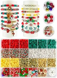 3200 pcs Christmas Beads for Bracelet Jewelry Making Kit, Christmas Decorations Charms Bracelet Making Kit for Jewelry Making, Varieties of Charms Jewelry Making Arts Crafts DIY Gifts