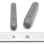 Owden Professional 2 Pieces Mountain Metal Steel Design Stamps kit for Jewelry Making,Made of Alloy Steel,for Marking on Aluminum,Copper,Brass,Wood,Steel Etc. (Size:5mm and 7.5mm,Mountain-2)