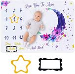 SNOWIE SOFT 70X100Cm Milestone Blanket For Baby, Light And Thin Flannel Blanket Background For Baby New Born Blanket Photoshoot Propsmonthly Baby Photoshoot Items, Multicolor