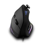 Vertical Mouse, Ergonomic USB Wired Vertical Mouse with [5 D Rocker] [10000 DPI] [11 Programmable Buttons], RGB Gaming Mouse for Gamer/PC/Laptop/Computer