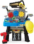 Best Choice Products Pretend Play Kid's Workbench, Child's Construction Toy Set for Child Development w/ 150 Accessories, Electric Drill, Storage Shelf, Hard Hat, Goggles, Play Tool Set