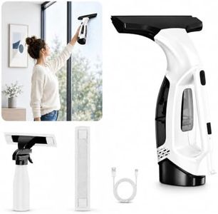 Window Vacuum Squeegee Cordless Electric 2000Pa(Milky White)