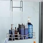 Cooeco Shower Caddy Hanging - Rustproof Shelf Storage Stainless Steel Organizer Bathroom Shampoo Holder over the Door with 2 Hooks