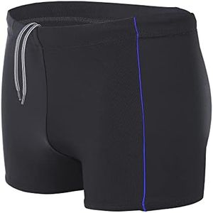 Aquarti Calzoncini da Bagno da Uomo Boxer, Nero/Blu, 4XL