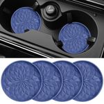 ME.FAN Car Cup Coaster [4 Pack] Silicone Car Coasters/Cup Mats - 2.75In Universal Non-Slip Recessed Car Interior Accessories - Car Cup Holder Insert Coasters Navy Blue