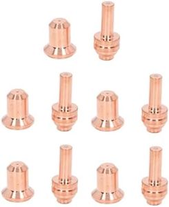 10Pcs Premium Brass Plasma Cutter Torch Nozzle Electrode Kit Conductive Cutting Consumables Replacement Parts Metalworking Industrial Accessories for Hobart 12CI WSP 20027