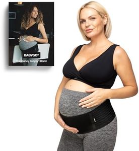BABYGO® 2 in 1 Pregnancy Belly Band Support for Bump | Pelvic Maternity Belt for Pregnant Women | Helps with Back, Hip Pain | 50 Page Book with Exercises Included | Black One Size