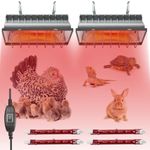 2 Pack 250W Chicken Coop Heater for Chicken Dog Kennel, Cat Bed, Reptiles & Incubators, 2 Heating Mode Warmer for Chicken Coop in Winter, Inside and Outdoor Pet Total 4 Heating Tube as Backup Lamp