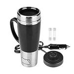 Keenso Car Electric Heating Mug, 450ML Stainless Steel Electric Heating Travel Kettle Cup Water Heating Bottle for Tea Coffee Instant Noodle Hot Water(2V) Other electrical appliances