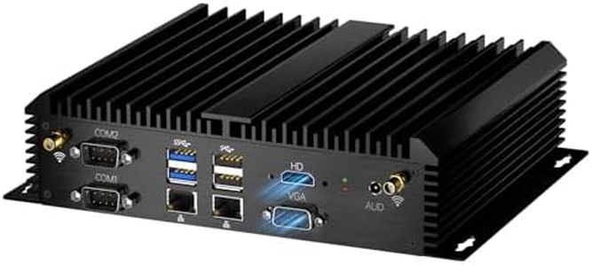 Industrial Mini PC, Fanless Desktop Computer Core i5-8250U 1.6-3.4GHz, Win-10 Pro, 8G DDR4 RAM, 256G SSD, VGA/HDMI 4K@60Hz, 2x2.5G LAN Ports, 6xCOM RS232, 4G Module, WiFi6/BT5.2