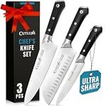 Cutluxe Chef Knife Set, 3 PCS Professional Chef's Knife Set – Razor Sharp German Steel, Full Tang, Ergonomic Handles - Artisan Series