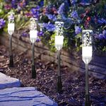 B-right Outdoor Pathway Lights, 6 Pcs LED Path Lights AC Plug 12V Low Voltage Landscape Lighting 570 Lumens, Extendable IP65 Waterproof Outdoor Garden Lights for Patio Yard Walkway, Cool White 6000K