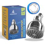 AquaBliss TurboSpa ECO 3 Inch High Pressure Shower Head w/Flow Restrictor Melts Stress into Bliss at Full Power. 42 Nozzle Wide Spray High Flow Showerhead Drenches You Fast, No Dry Spots Guaranteed