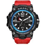 2016 New Brand SANDA Fashion Watch Men G Style Waterproof Sports Military Watches Shock Men's Luxury Analog Quartz Digital Watch (Red)