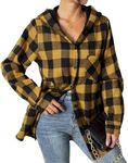 HOTOUCH Button Down Long Sleeve Shirt Flannel Fleece Shackets Jacket for Women Casual Fashion Coat