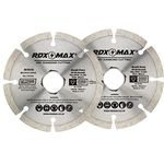 RDXMAX ® 115mm Diamond Cutting Discs for Angle Grinder-Super Thin Fast,Clean Cut on Porcelain,Granite,Marble,Concrete,Tiles,Stones,Bricks & Ceramics-4.5" Wheel -Size 115 x2.2 x22.23mm- 2 Pack Silver