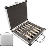 Tech Hyren Mag Drill Bit Weldon Shank, M2AL HSS Annular Cutter, Heavy-Duty Hole Saw for Steel, Aluminum & Copper (HSS 1" Cutting Depth, 7/16"-1-1/16" 11PCS)