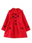 Mallimoda Girl's Hooded Trench Coat Jacket Dress Windbreaker Outwear Red-Warm Quilted Lined 7-8 Years