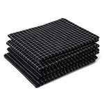 Encasa XO Kitchen Cloth for Cooking | Cotton Hand Towel for Drying Dishes | 70x45 cm Tea Towels | Highly Absorbent for Cleaning & Quick Drying of Plates & Glasses | Butcher Black (Set of 4 Pieces)