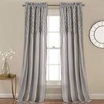 Lush Decor Bayview Window Curtain Panel Pair, 84" x 54" + 2" Header, Gray