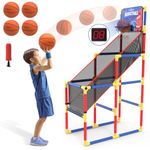 EagleStone Basketball Hoop Arcade Game Indoor W/Electronic Scoreboard, Basketball Hoop Outdoor for Kids with 4 Balls, Cheer Sound. Toddler Basketball Sports Toys, Basketball Gift for Boys & Girls