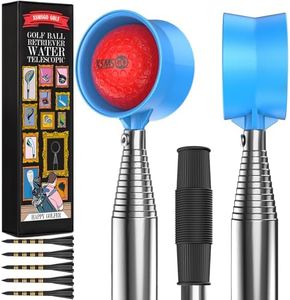 XSMSGO 9Ft/12Ft Telescopic Stainless Steel Golf Ball Retriever for Water, High Durability Double Sided Golf Ball Picker Upper, Men's and Women's Golf Accessories Gifts.