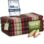 livasia Sustainable kapok mattress, Guest mattress, Folding mattress for van, Ecological yoga mat, Folding guest bed, Sun lounger for garden & balcony, 79x31x3.1″ (Wine Red)