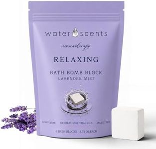 Water Scents Relaxing Lavender Mist Bath Bomb Block | Vegan, Cruelty-Free & Natural | Lavender Aromatherapy Bath Bomb for Stress Relief & Moisturizing | Handmade Spa Gift for Women, 3.5 oz (6counts)