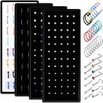 LOLIAS 200-220 Pcs Stainless Steel Nose Ring Studs Set for Women Girls 22G Hoop 8 mm Cartilage Septum Lip Nose L-Shaped Bars Piercing Jewelry 1.5mm 2mm 2.5mm