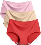 Dressably Women's Multicolor Seamless Hipster Ice Silk Panty Pack of 3