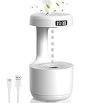 LMYDIDO 800ML Humidifier with LED Display, Anti Gravity Water Drop Lighting Effects, Ultrasonic Humidifier, Quiet Energy-Saving, Shutdown Power-off Protection, for Bedroom Office (White)