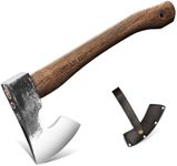 Dream Reach Hatchet Axe 14.5" Camping Hatchet, Hand Forged Axe with Sheath Bushcraft Axe with Carbonized Handle, Hand Forged Carving Axe, Splitting Hatchet for Chopping Wood, Gardening