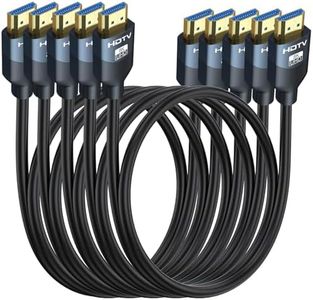 8K HDMI 2.1 Cables 6FT 5-Pack, High Speed HDMI Gaming Monitor Cable for PS5 TV-8K ARC&eARC HDMI Cord-165/180/240Hz, HDCP2.3, 3D/HDR10 for Soundbar, PS5, PS4, TV, Xbox, Roku, Cinema, Computer, Monitor