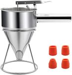 40oz Pancake Batter Dispenser, Stainless Steel Funnel Cake Dispenser with Stand Heavy Duty Baking Tool for Cupcake Waffles Cakes, Caliber: 0.31"/0.47"/0.55"/0.67"